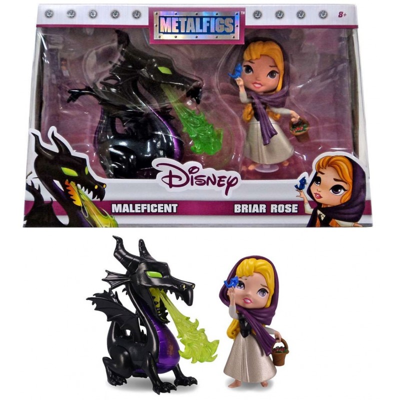 Disney Metalfigs 2 Pack Dragon Maleficent & Briar Rose 10cm
