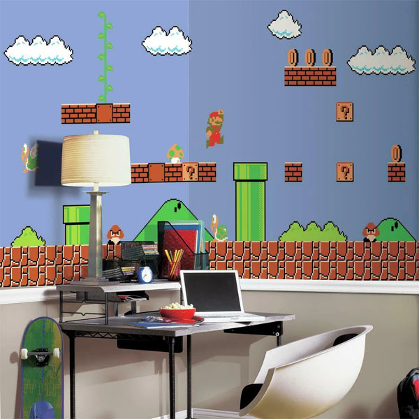 Nintendo Fresque Murale Geante Adhesive Super Mario Retro XL 320X183cm