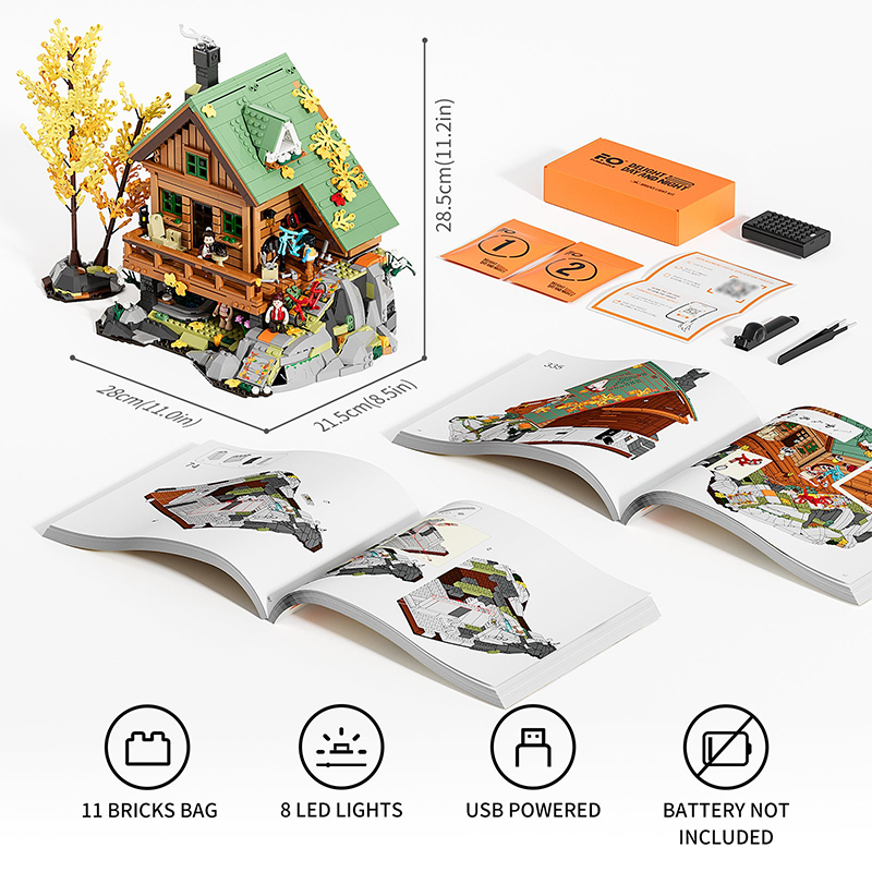 Lumibricks Retro House 10007 Mountain Cabin 2255Pcs