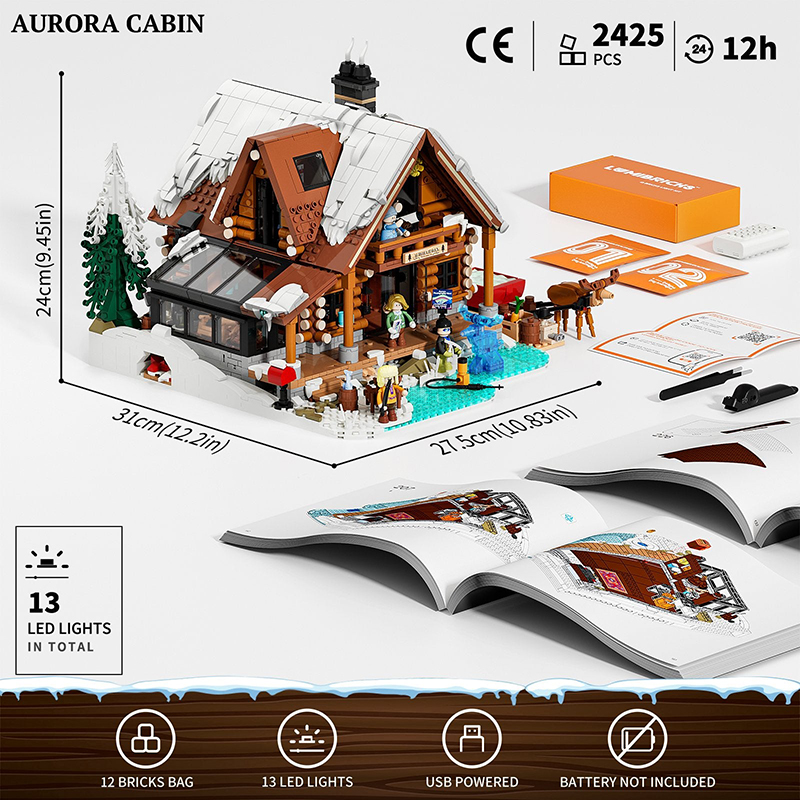 Lumibricks Retro House 10012 Aurora Cabin