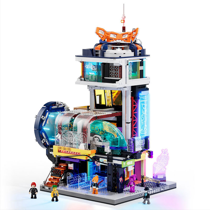 Lumibricks Cyberpunk Neoncity 17006 Floating Train Station