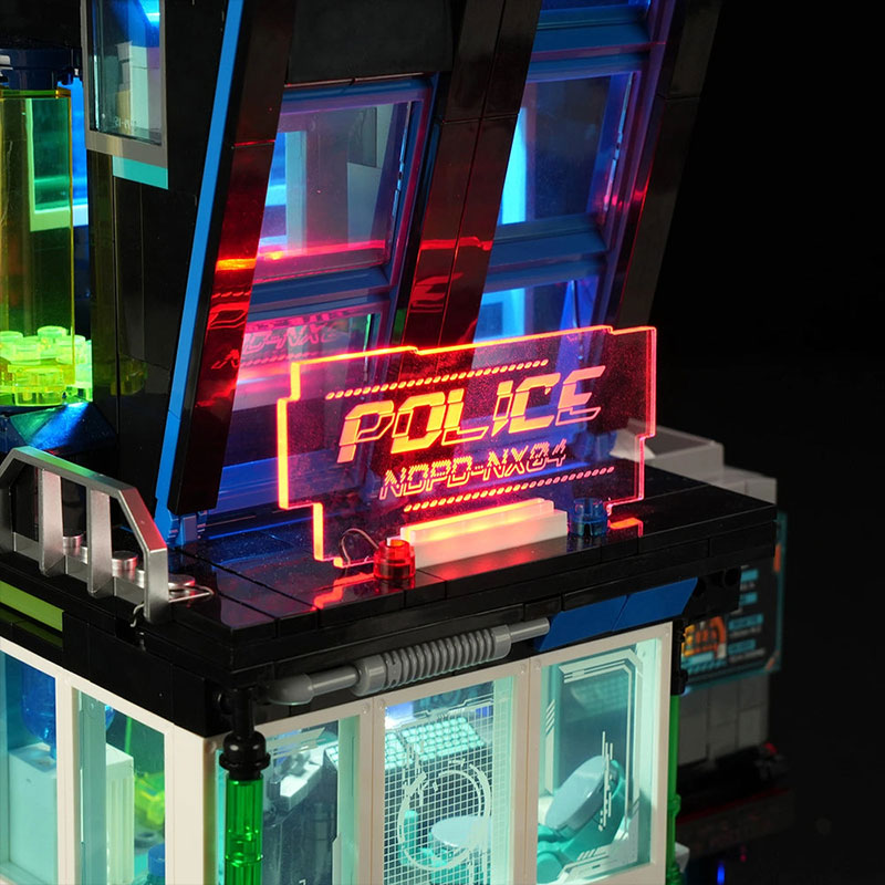 Lumibricks Cyberpunk Neoncity 17009 Cyberpunk Police HQ