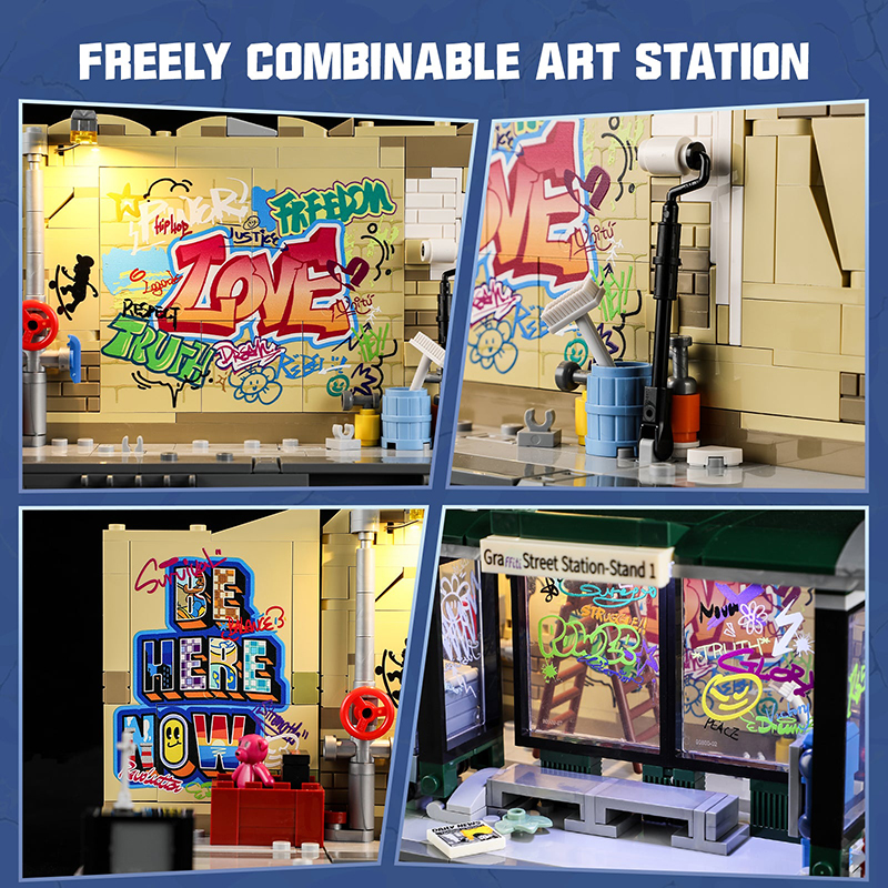Lumibricks Street Fusion 19004 Graffiti Bus Stop