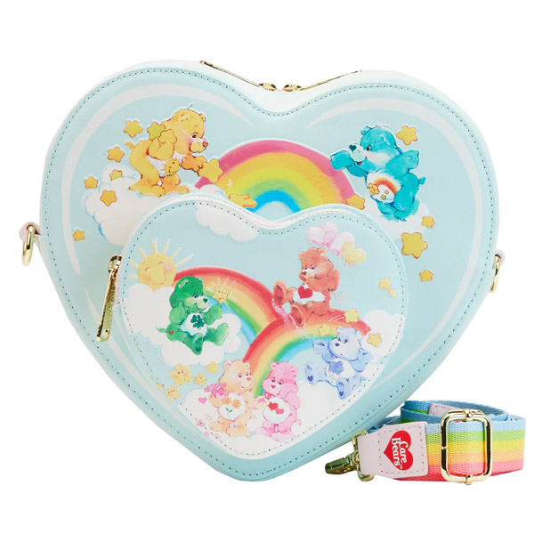 Care Bears Bisounours Loungefly Sac A Main Heart Cloud Party Rainbow Strap 