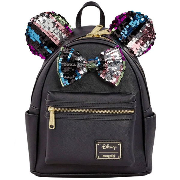 Disney Loungefly Mini Sac A Dos Black Minnie Sequin Exclu