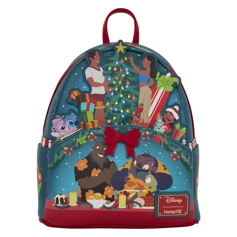 Disney Loungefly Mini Sac A Dos Lilo & Stitch Holiday Celebration