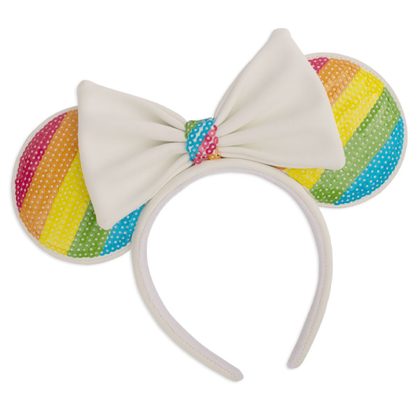 Disney Loungefly Serre-Tete Sequin Rainbow Minnie