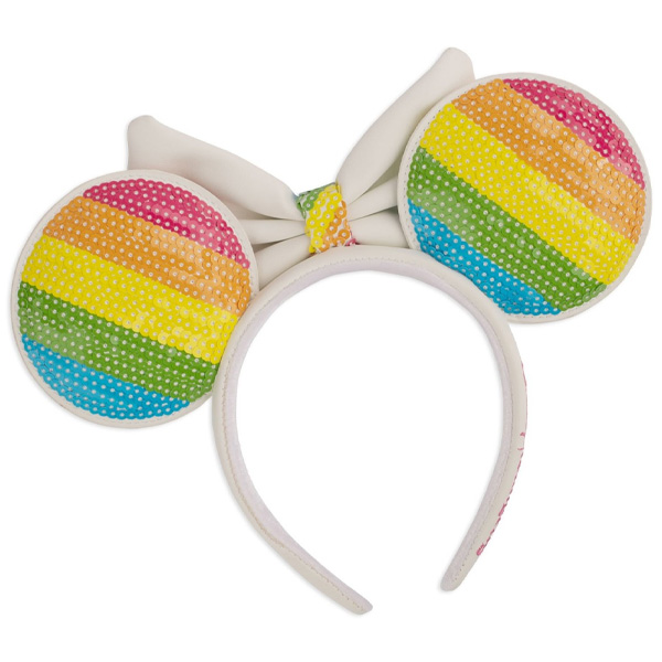 Disney Loungefly Serre-Tete Sequin Rainbow Minnie