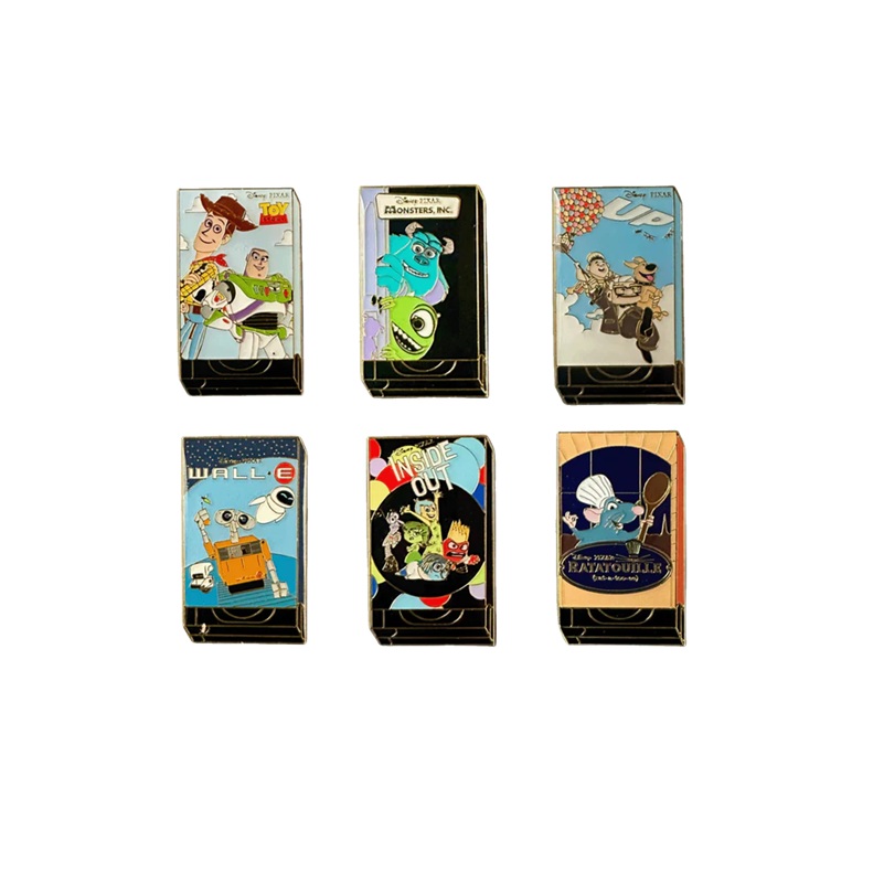 Disney Loungefly Mystery Box Pins Pixar VHS Tapes Asst 12pcs