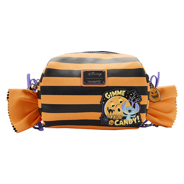 Disney Loungefly Sac A Main Lilo And Stitch Striped Halloween Candy Wrapper 