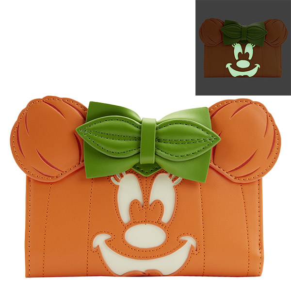 Disney Loungefly Portefeuille Glow Face Pumpkin Minnie 