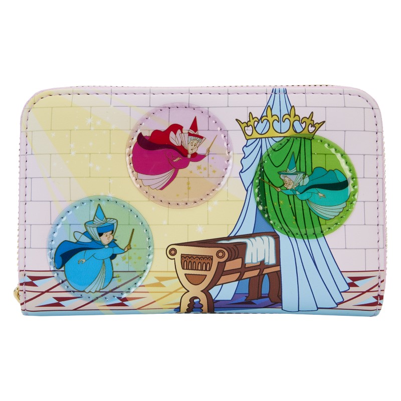 Disney Loungefly Portefeuille Belle Aux Bois Dormant Stained Glass Castle 