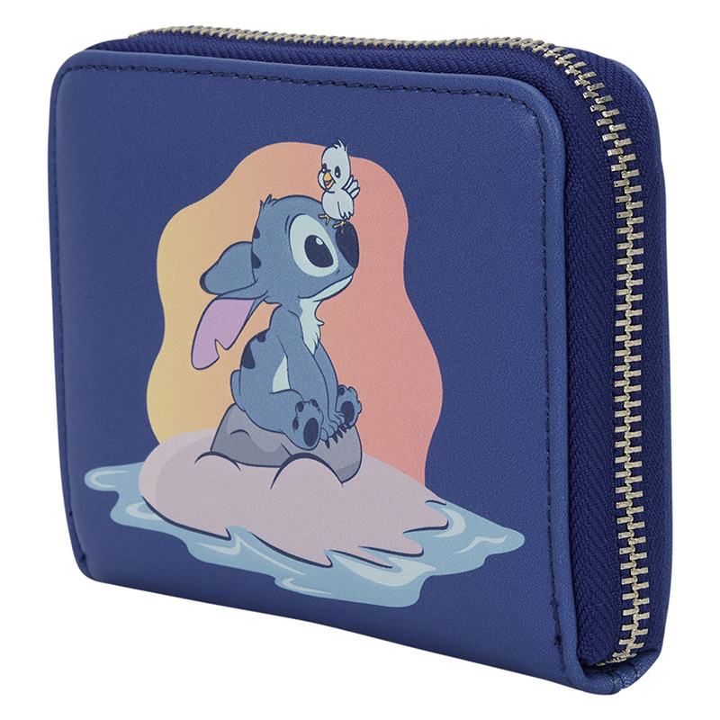 Disney Loungefly Portefeuille Lilo And Stitch Minimal Sitting On Rock With Bird