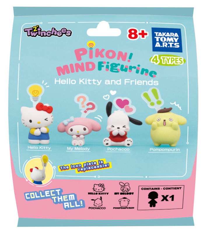 Twinchees Hello Kitty & Friends Pikon Mind Figurines  W6 Asst 24pcs