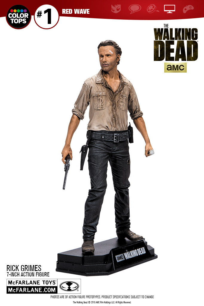Walking Dead Color Tops Figurine Rick Grimes 18 Cm