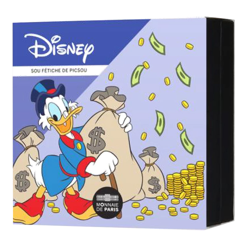Disney Monnaie De Paris Sou Fetiche Picsou Doré à l'or fin 1953Ex