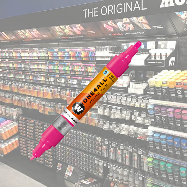 Molotow Acrylic Marker One4All Twin1,5/4mm 217 Neon Pink / Rose Fluorescent