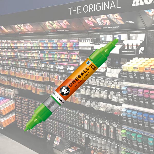 Molotow Acrylic Marker One4All Twin 1,5/4mm 219 Neon Green/Vert Fluorescent