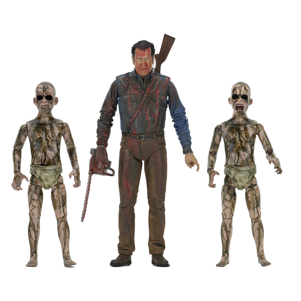 Ash VS Evil Dead Serie 1 3 Pack Bloody Ash VS Demon Spawn 18cm Figure