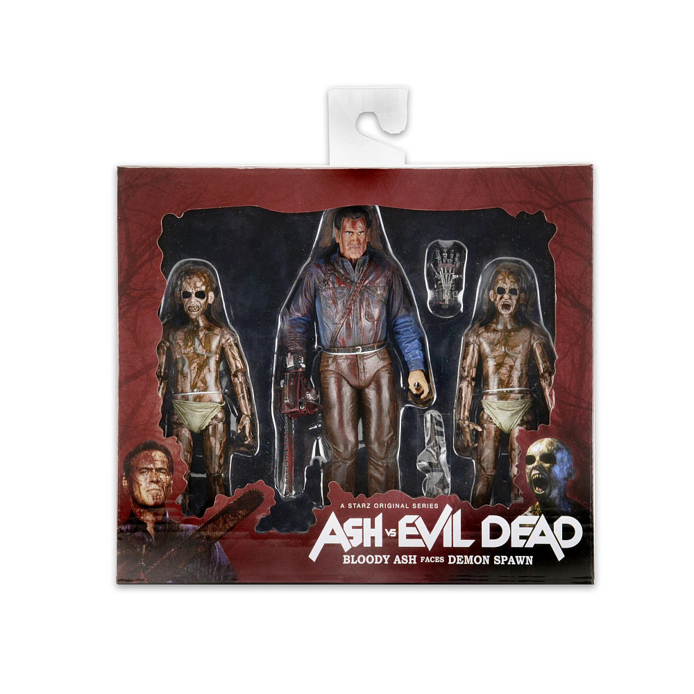 Ash VS Evil Dead Serie 1 3 Pack Bloody Ash VS Demon Spawn 18cm Figure