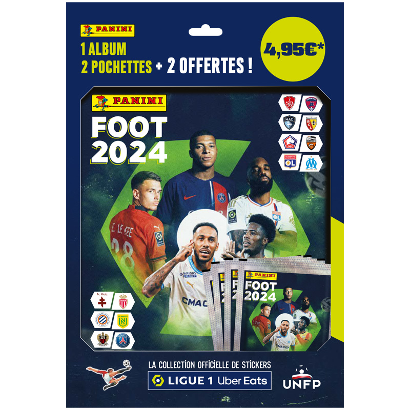 Panini Foot 2024 Ligue 1 Uber Eats Stickers Album 4 Pochettes