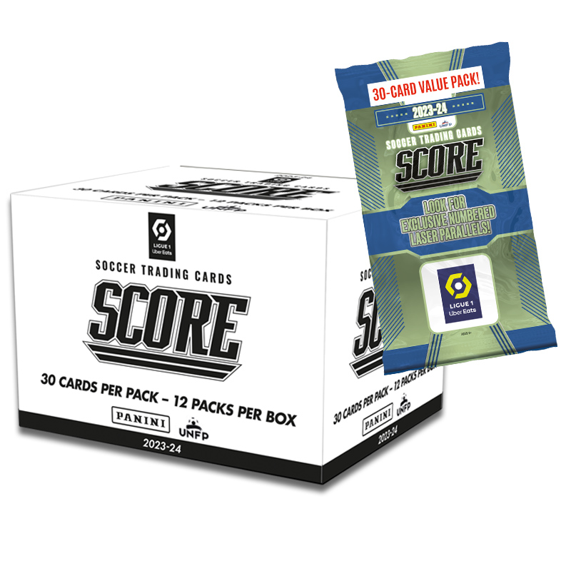 Panini Scoccer Trading Card Score Ligue 1 23-24 Boite 12 Fatpack 30 Cartes