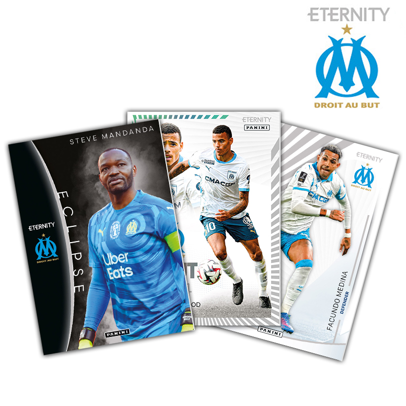 OM 2025 Eternity Trading Cards Panini Premium 10 Pochettes 10 Cartes