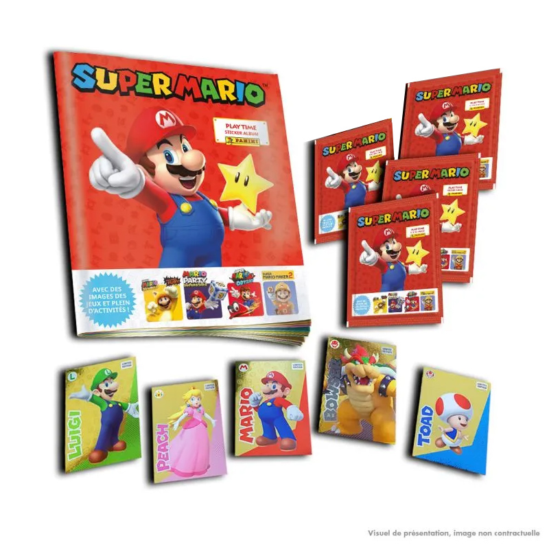 Panini Super Mario Stickers Album 4 Pochettes Sticker Exclu