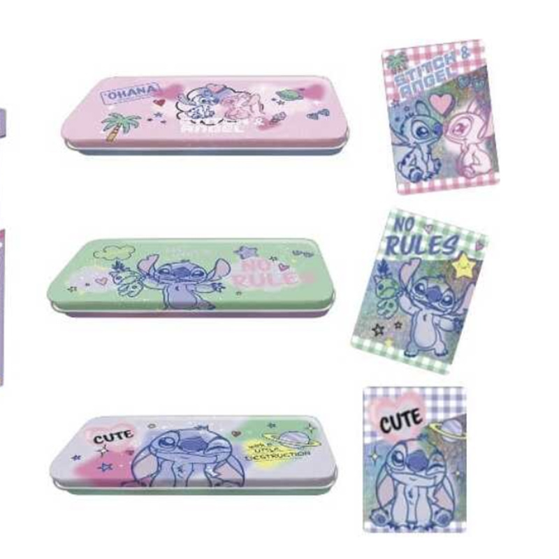 Disney Stitch TC 2 Boite Métal Pencil 5 Poch 1 Carte EL