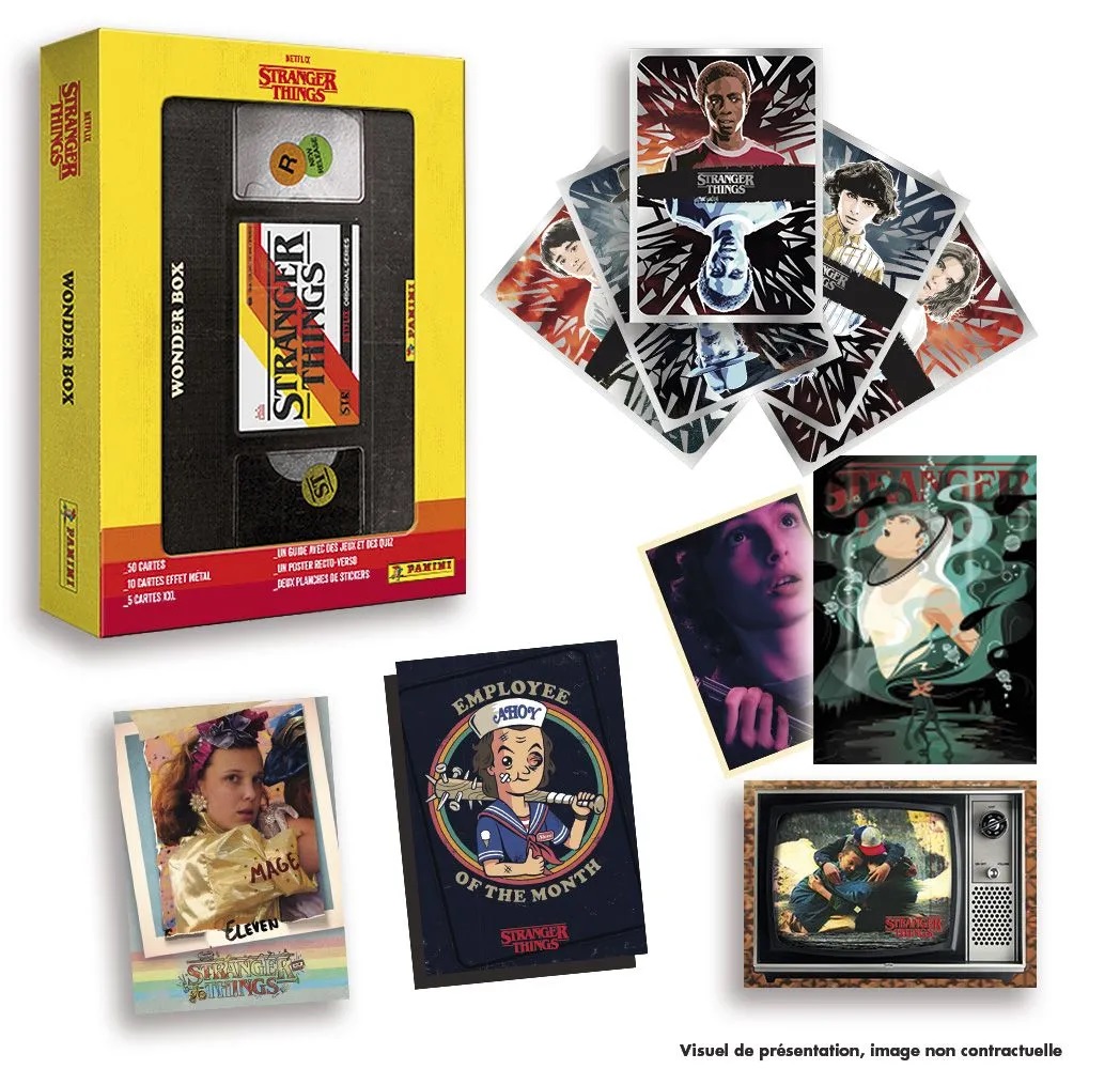 Panini Stranger Things Wonder Box Metal 50 Cartes Stickers Guide