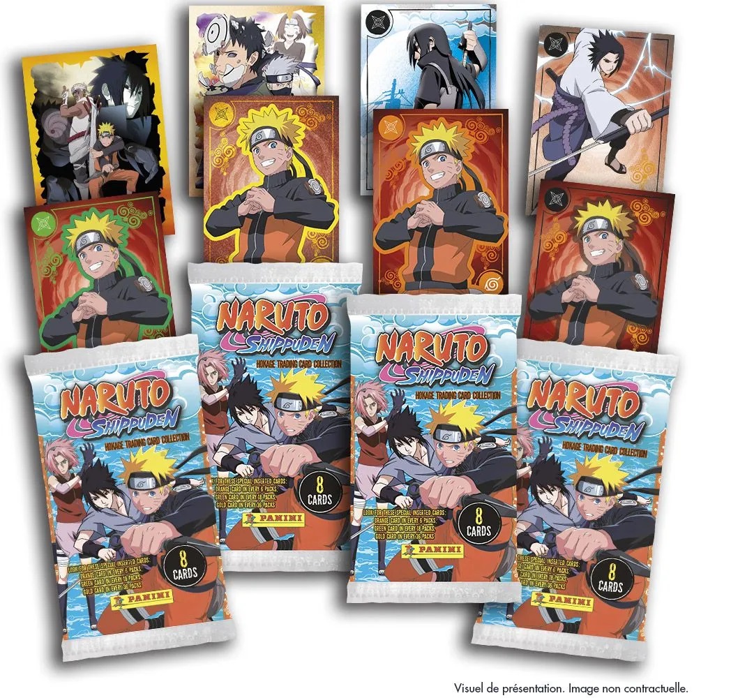 Panini Naruto Trading Cards 18 Pochettes 144 Cartes