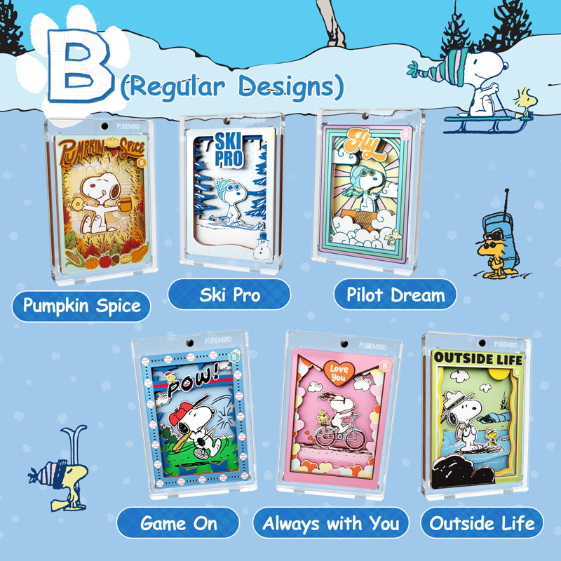 Snoopy Puremind Wooden Mini Art Snoopy Magnetic Case Blind Box Asst 10pcs