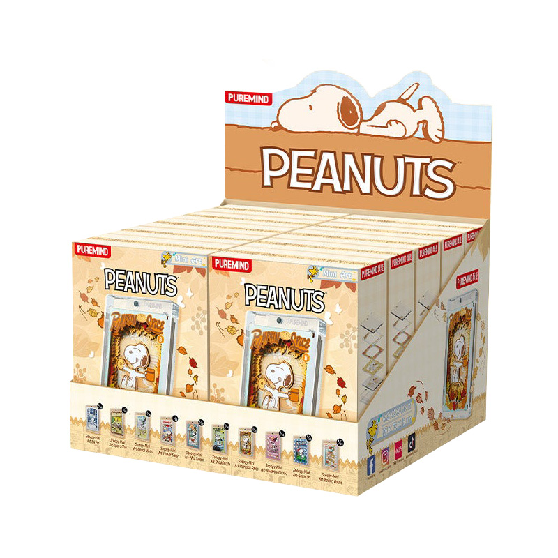 Snoopy Puremind Wooden Mini Art Snoopy Magnetic Case Blind Box Asst 10pcs
