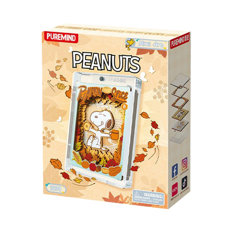 Snoopy Puremind Wooden Mini Art Snoopy Magnetic Case Blind Box Asst 10pcs