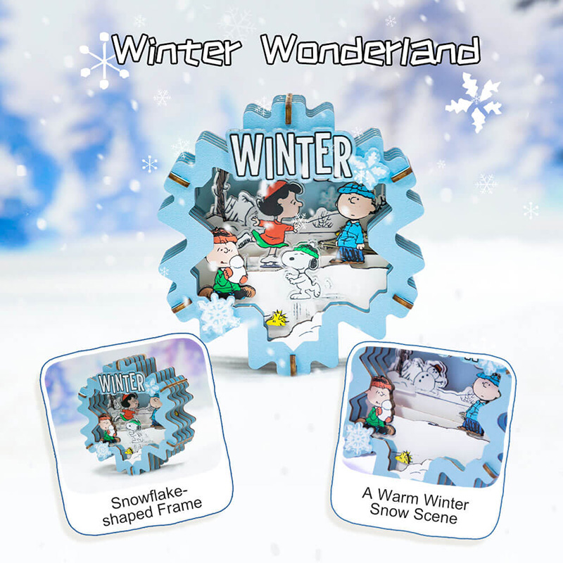 Snoopy Puremind Wooden Theater Snoopy Winter Wonderland