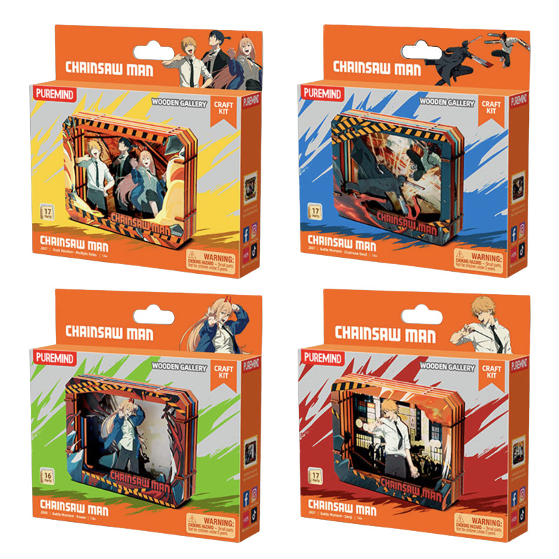 Chainsaw Man Puremind Wooden Gallery M Blind Box Asst 4pcs