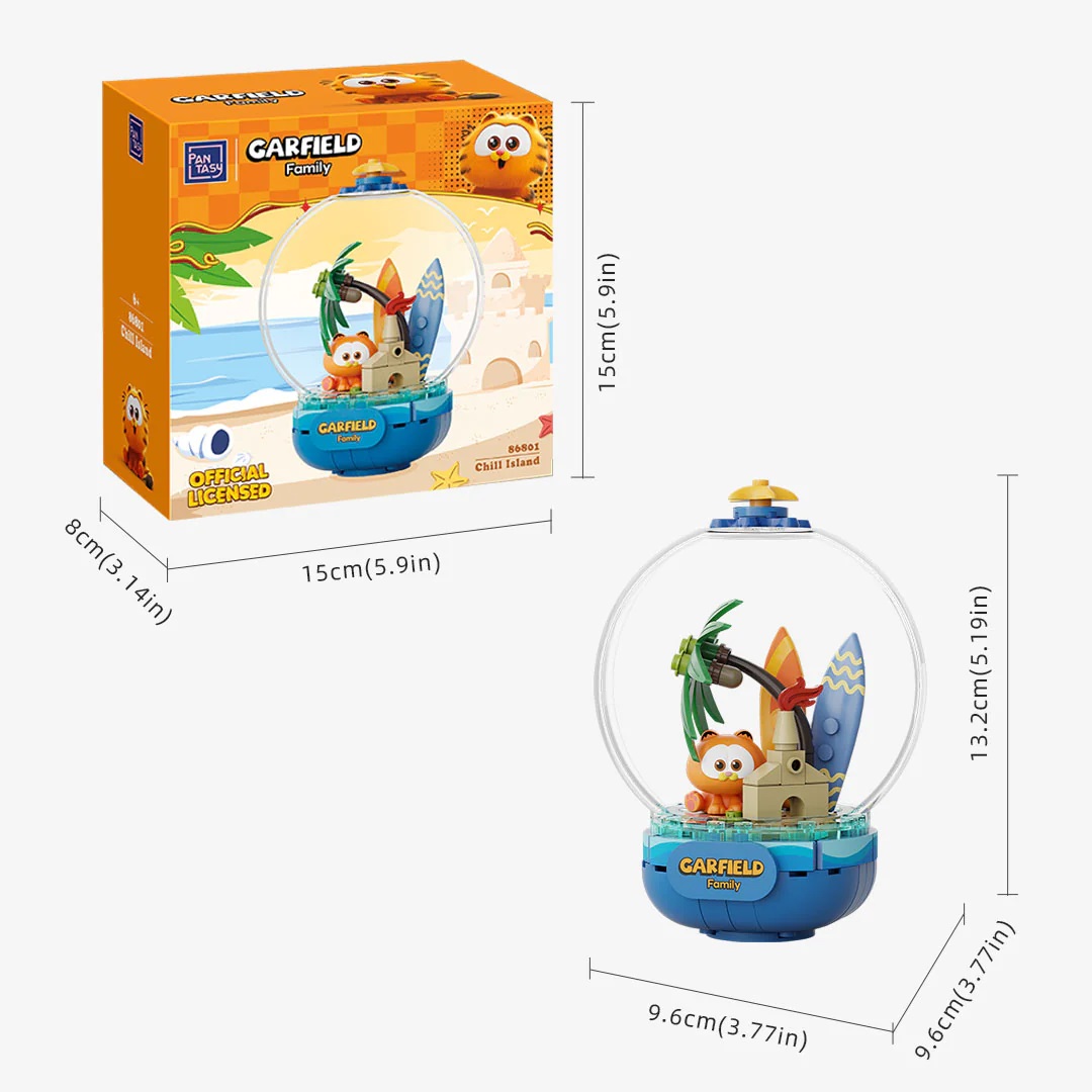Garfield Crystal Ball Series Pantasy Garfield Chill Island 13cm 