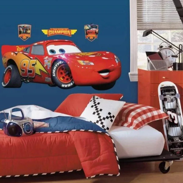 Disney Sticker Mural Geant Cars Flash Mcqueen 41X97Cm