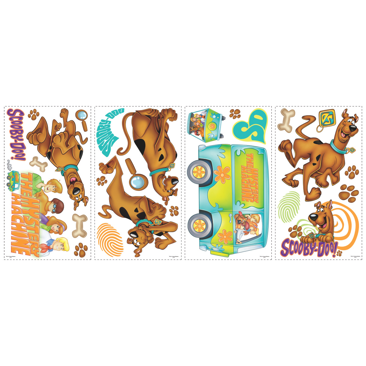 Scooby Doo Stickers Muraux Moyens Et Grands 13X3cm 30X23cm