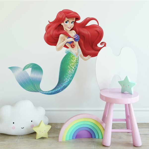 Disney Sticker Mural Geant Petite Sirene / Little Mermaid 97X79cm