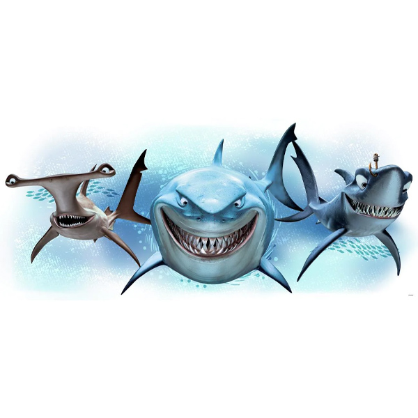 Disney Sticker Mural Geant Finding Nemo Sharks 99X41Cm