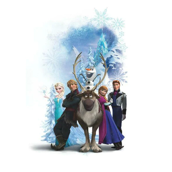 Disney Sticker Mural Geant Frozen Character Winter Burst 41X71Cm