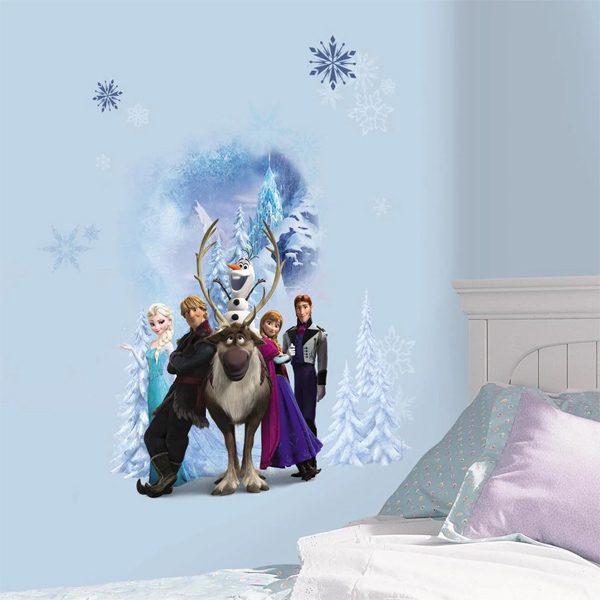 Disney Sticker Mural Geant Frozen Character Winter Burst 41X71Cm