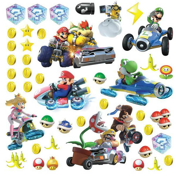 Nintendo Stickers Muraux Moyens Mario Kart 8 46X25cm