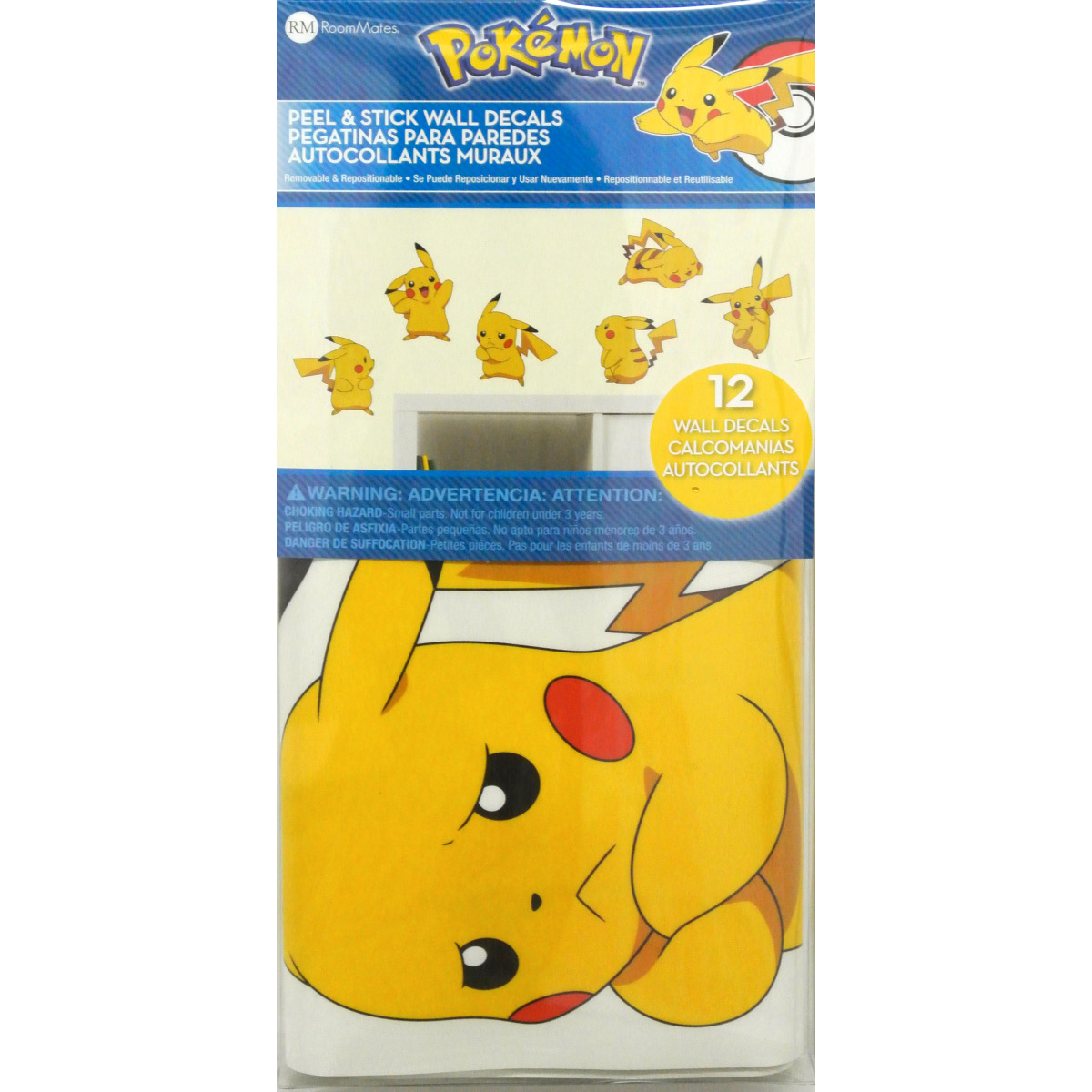 Pokemon Pikachu Stickers Muraux Moyens 25X46cm