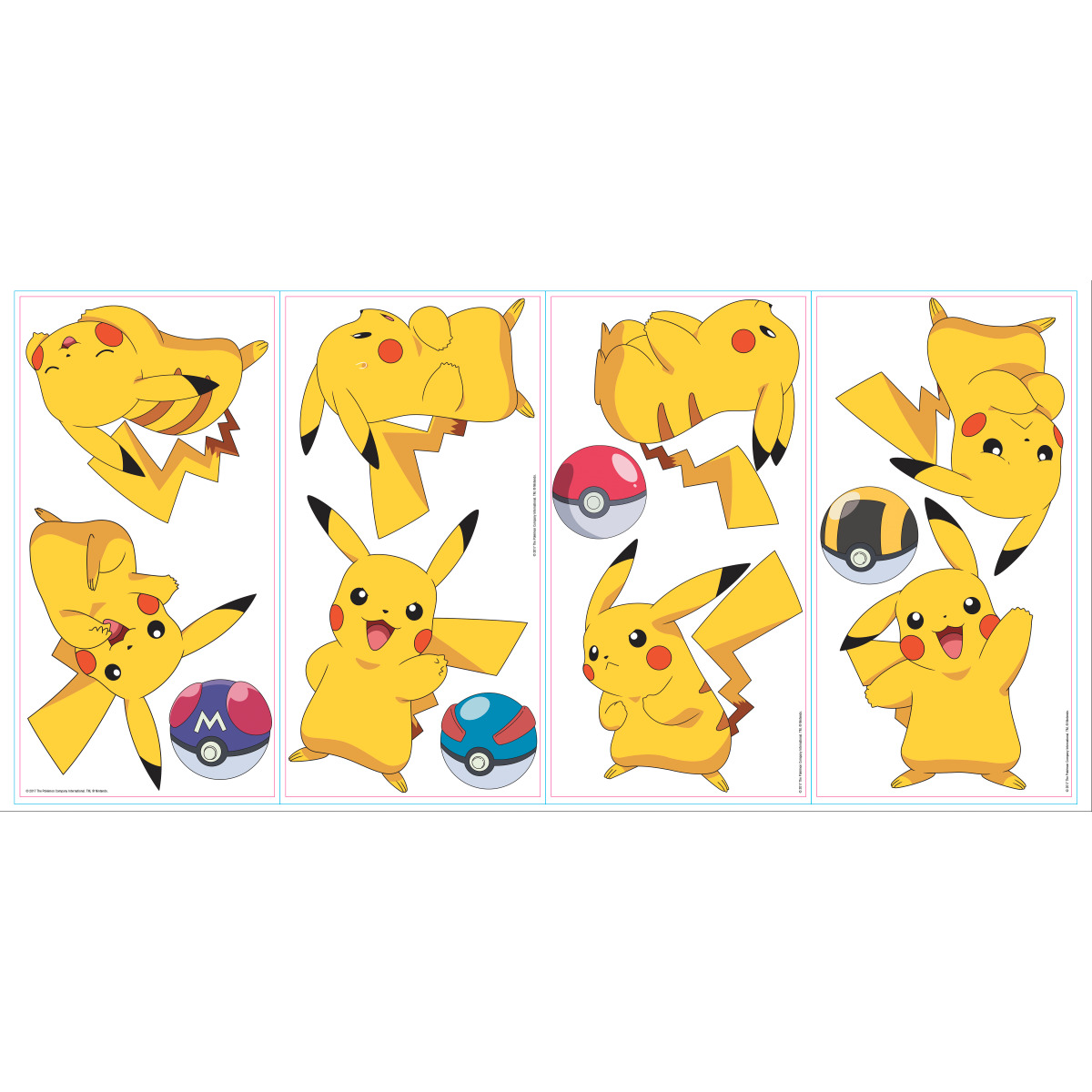 Pokemon Pikachu Stickers Muraux Moyens 25X46cm