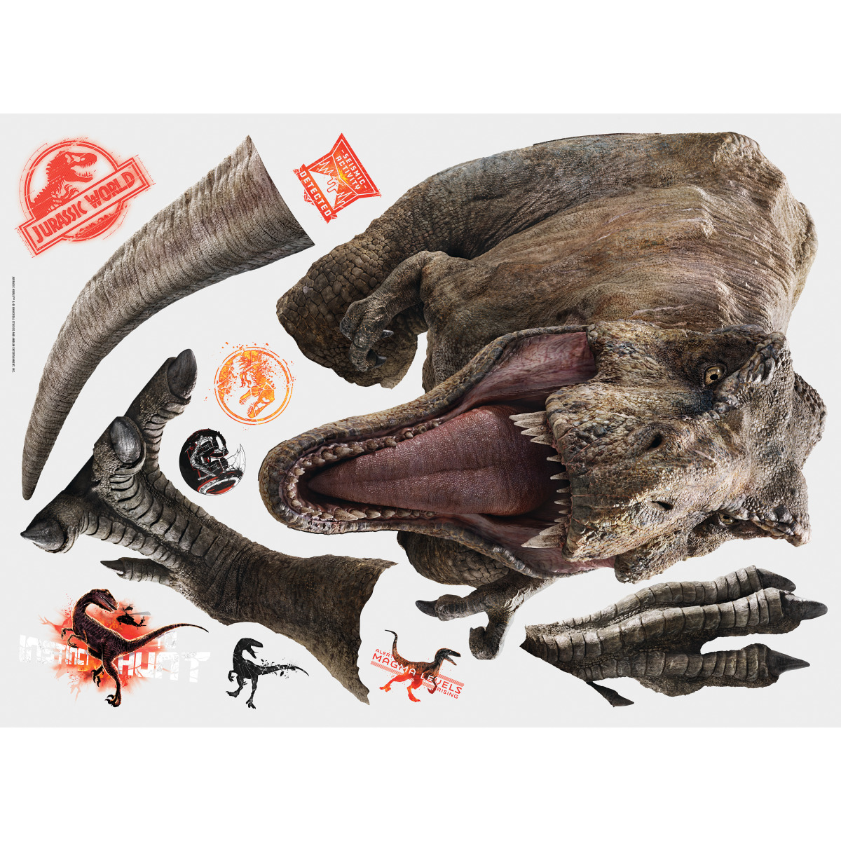 Jurassic World Stickers Muraux Moyens Et Grands Fallen Kingdom T-Rex 66X116cm