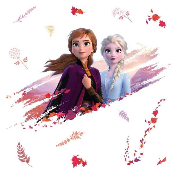 Disney Sticker Mural Moyen Frozen II Elsa & Anna 93X44Cm