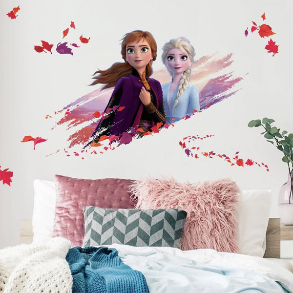 Disney Sticker Mural Moyen Frozen II Elsa & Anna 93X44Cm
