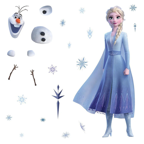 Disney Sticker Mural Geant Frozen II Elsa & Olaf 114X99Cm